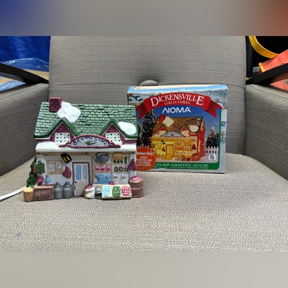 Dickensville Collectibles Noma Porcelain Lighted Browns Sons Building - Picture 1 of 6